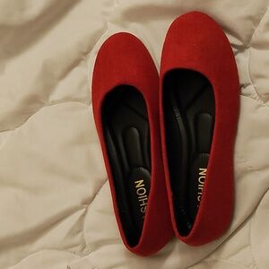 Fashion Red Faux Suede shoes